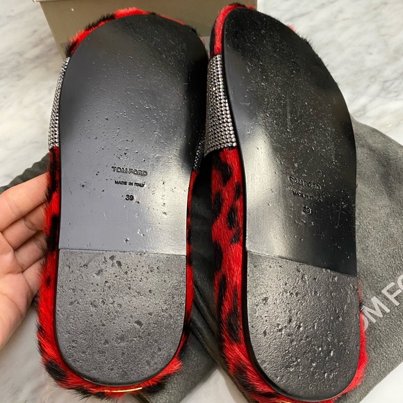 ❌SOLD❌Tom Ford Embellished Tf Slides Metallic fir - Picture 6 of 9